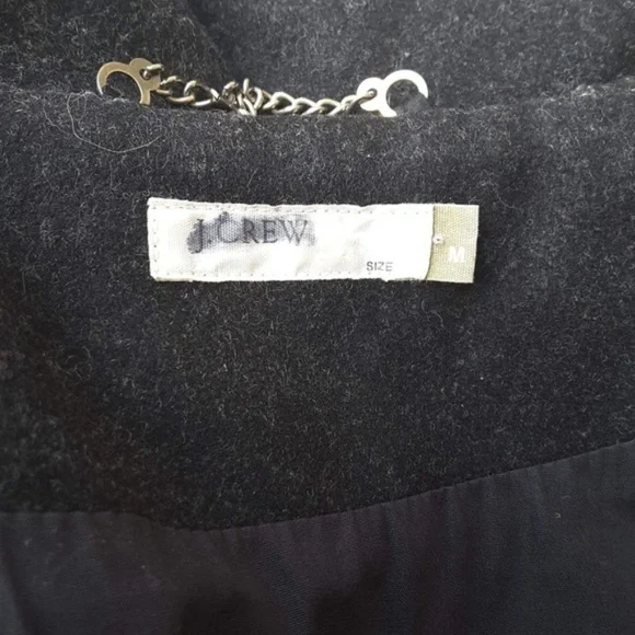 J.CREW Hooded Winter Peacoat BLACK sz M - Picture 5 of 5